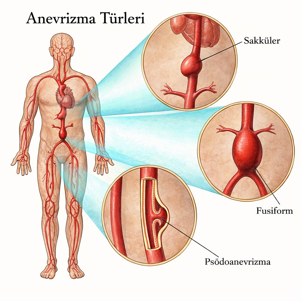 Anevrizma türleri infografiği