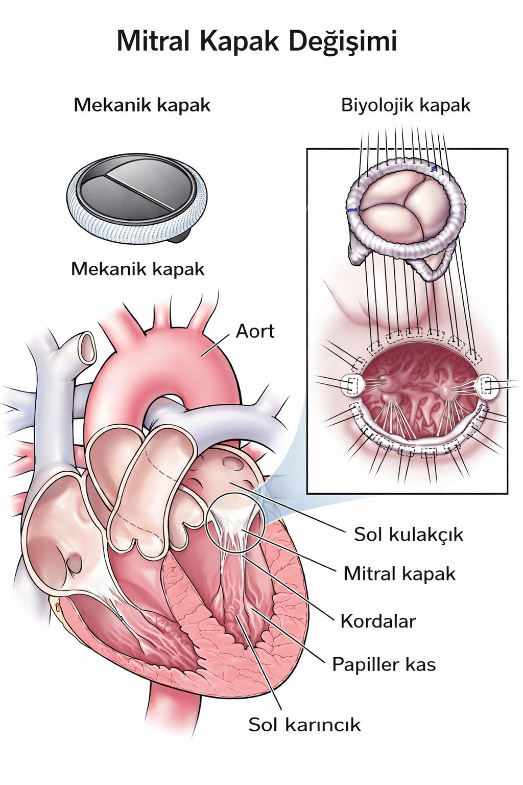 Mitral kapak değişimi — mekanik ve biyolojik kapak