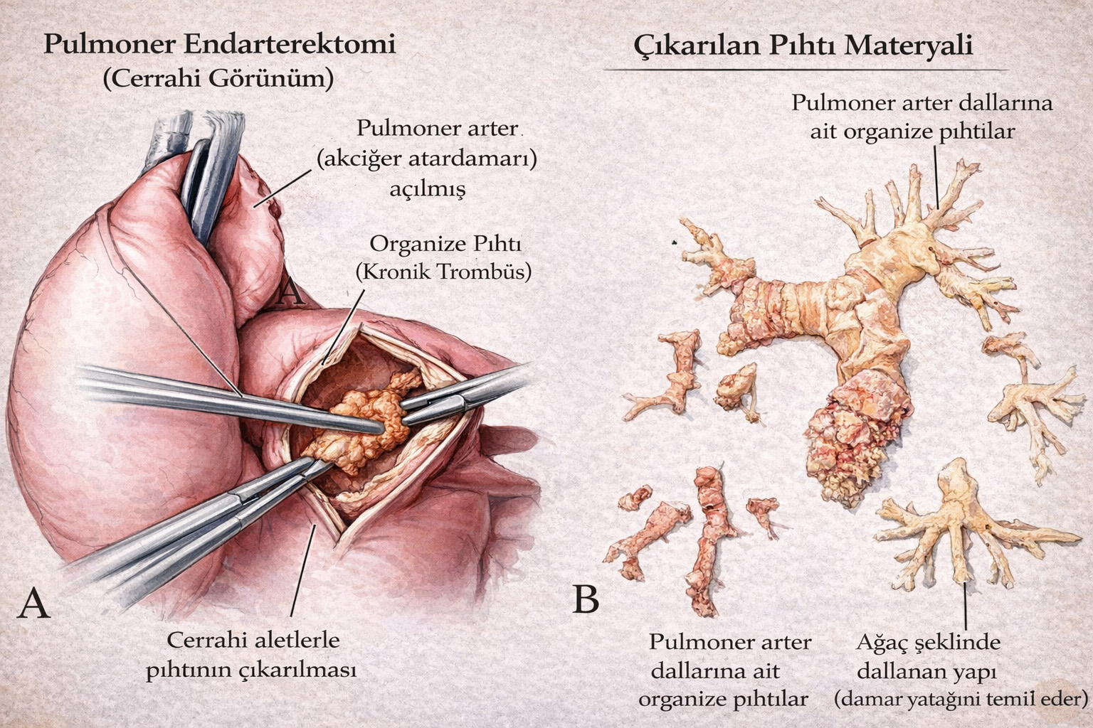 Pulmoner endarterektomi ve pıhtı çıkarılması