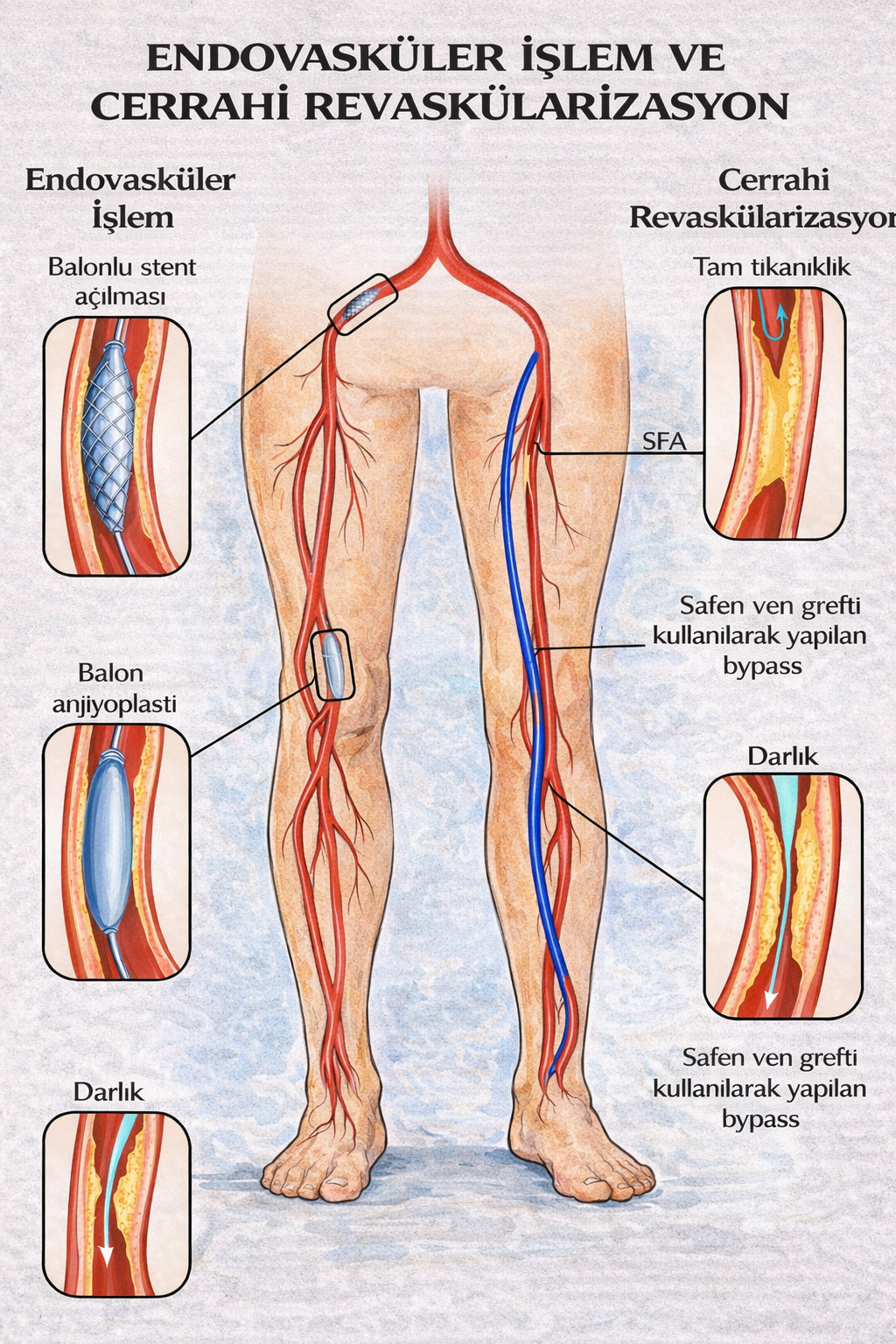 Endovasküler işlem ve cerrahi müdahale